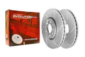 Передний тормозной диск Evolution с перфорацией и насечками в покрытии GEOMET для Audi A1, A3, SEAT Leon, Skoda Octavia, Rapid, Roomster, Volkswagen Golf