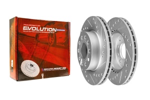 Передний тормозной диск Evolution с перфорацией и насечками, в покрытии GEOMET для Audi A3, SEAT Leon, Skoda Octavia, Yeti, Volkswagen Golf, Jetta