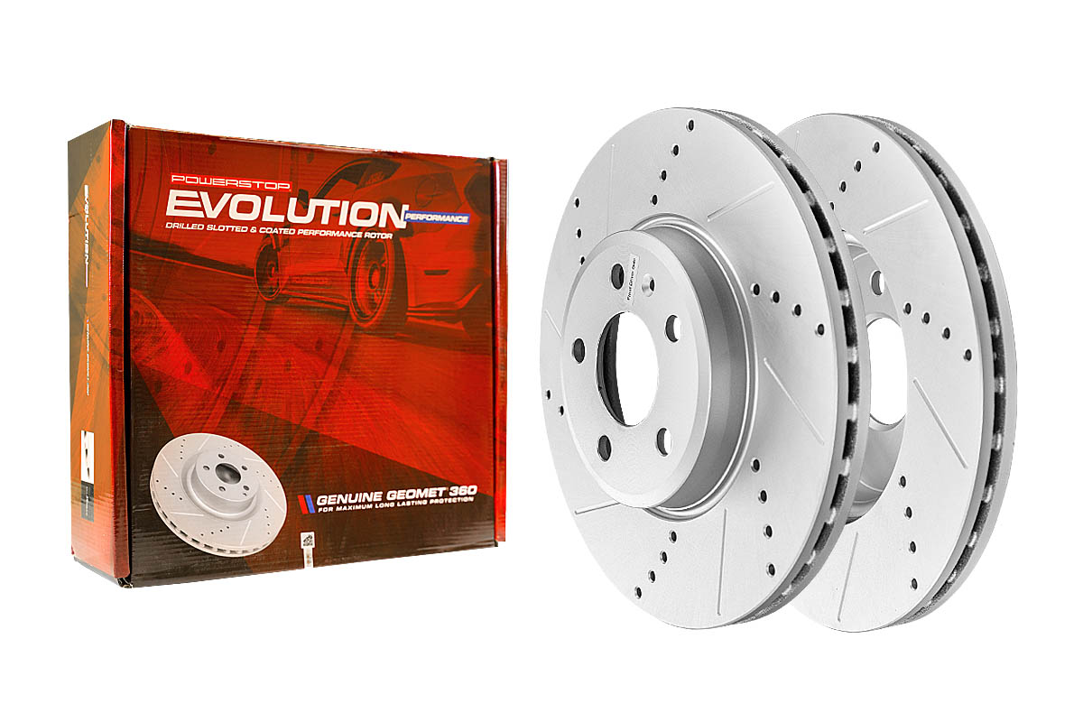 Передний тормозной диск Evolution с перфорацией и насечками в покрытии GEOMET для Audi A4 AVANT