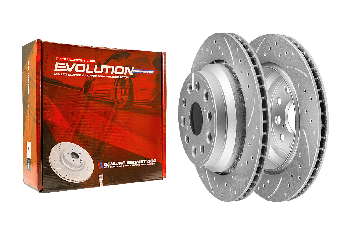 Задний тормозной диск Evolution с перфорацией и насечками, в покрытии GEOMET для Lexus LS460 USF40L