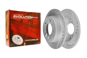 Задний тормозной диск Evolution с перфорацией и насечками, в покрытии GEOMET для Hyundai Creta, Elantra, i30, Kia Ceed, Cerato, Proceed, Seltos, Soul