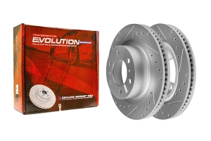 Передний тормозной диск Evolution с перфорацией и насечками, в покрытии GEOMET для Lexus GX III, LX IV, Toyota Land Cruiser 300, Land Cruiser Prado 250, Sequoia III, Tundra III