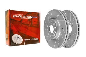 Передний тормозной диск Evolution с перфорацией и насечками, в покрытии GEOMET для Audi A3, Q3, TT, SEAT Leon, Skoda Kodiaq, Octavia, Superb, Volkswagen Golf, Jetta, Passat, Tiguan